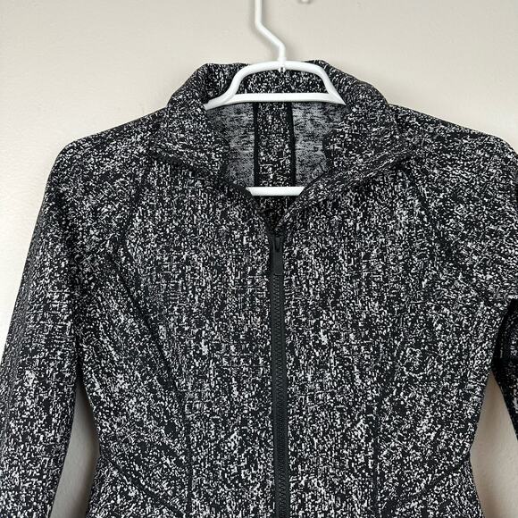 Lululemon Lightly Jacket Luon Suited Jacquard Black White 4 - Picture 5 of 11